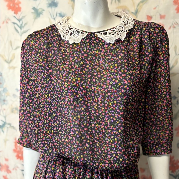 Vintage Breli Originals Floral Midi Dress - Picture 4 of 13
